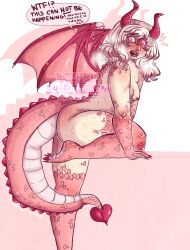 albino anthro body_hair cuntboy cuntboy_with_breasts digital_art dragon dragon_transformation dx3draws florian_kroviyov florian_lazarescu glowing_eyes intersex nocturnal_creatures pink_eyes rozenrotdark rozenrotten scales transformation white_hair