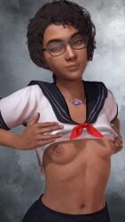 1female 1girl 1girls 3d 3d_model aged_up bayernsfm black_girl boobs breasts breasts_focus clementine clementine_(the_walking_dead) dark-skinned_female female female_focus female_only girl girl_only glasses irispoplar looking_at_viewer only_female presenting_breasts school_uniform schoolgirl solo solo_female solo_focus tagme the_walking_dead the_walking_dead_game video_game video_games