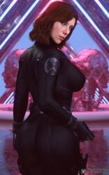 3d 3d_(artwork) 3d_model 3d_render ass ass_focus avengers big_ass big_breasts big_lips big_thighs black_widow_(marvel) daz daz3d daz_studio marvel natasha_romanoff red_hair thick_ass thick_thighs tits twiggy3d