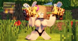 1girls 2boys 3d bee bee_(minecraft) beltomnsfw bestiality big_penis blowjob blue_eyes breasts brown_hair erect_nipples erect_penis female flower_in_hair handjob horny_female human human_female humanoid jenny_belle_(slipperyt) mine-imator minecraft nude_female outside panties story_galory tagme zoophilia