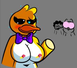 1girls 2boys anthro avian big_breasts bird hidden_nipples milf plushieguy10 rule_63 yellow_bird