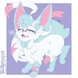 2022 absurd_res animal_genitalia animal_penis aroused blush bodily_fluids breath canine_penis deltra dripping eeveelution erection eyewear fangs feral generation_6_pokemon genital_fluids genitals glasses hi_res knot knot_in_sheath male male_sylveon nintendo penis pent_up perfectlynormal pokémon_(species) pokemon pokemon_(species) precum precum_drip quadruped raised_leg sheath solo standing sylveon video_games