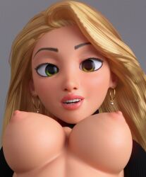 1girls 3d athletic athletic_female big_breasts breast_mounds breasts breasts_before_face busty cleavage curvaceous curvy digital_media_(artwork) disney disney_princess eyebrows eyelashes eyes face_beyond_breasts female female_focus female_only firm_breasts fit fit_female full_breasts hair hips hourglass_figure huge_breasts human large_breasts legs light-skinned_female light_skin lips long_hair nipples rapunzel ruidx tangled thick thick_legs thick_thighs thighs top_heavy upper_body voluptuous waist wide_hips