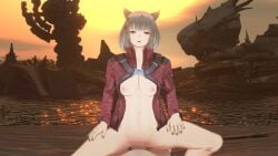 3d breasts cat_ears clothing core_crystal eyro3dcg grey_hair jacket medium_breasts mio_(xenoblade) nipples penetration pussy riding sex short_hair uncensored vaginal_penetration xenoblade_(series) xenoblade_chronicles_3