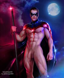 1boy abs actor balls ballsack batman_and_robin batman_forever big_cock cape carlos_gzz caucasian caucasian_male celebrity chris_o’donnell_(actor) dc dc_comics dick_grayson flaccid_penis foreskin foreskin_folds huge_cock huge_penis human in_character intact male male_nipples male_only male_pubic_hair masked mostly_nude_male muscles muscular_male nightwing partially_retracted_foreskin pecs penis scrotum smooth_skinned_male testicles uncut veiny_penis