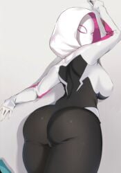 ai_generated coon8384 female ghost-spider gwen_stacy latex marvel marvel_comics smooth_skin spider-gwen spider-man:_across_the_spider-verse spider-man:_into_the_spider-verse spider-man_(series) thick_thighs