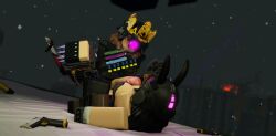 3d armor bunny_girl dark decaying_winter evil_grin gun moosty night_vision_goggles nighttime outside pistol ripping_clothing roblox roblox_game robloxian self_upload sledge_king tactical_gear tagme