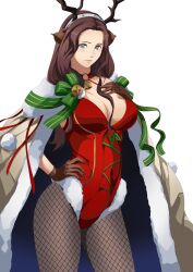 1girls alternate_costume breasts christmas cleavage commission commissioner_upload cosplay dorothea_arnault excaliblader female female_only fire_emblem fire_emblem:_three_houses fire_emblem_heroes fishnet_legwear fishnets manuela_casagranda_(cosplay) manuela_casagranda_(winter)_(cosplay) nintendo solo