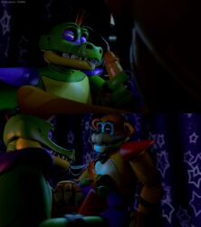 2022 2boys 3d 3d_(artwork) after_oral alligator alligatorid animatronic anthro anthro_on_anthro anthrofied bara bear blowjob blowjob_face blue_eyes bodypaint boner bow_tie bowtie claws crocodile crocodilian crocodylid cum_drip cum_in_mouth cum_on_face cum_on_tongue cum_string cum_trail digital_media_(artwork) duo duo_focus ear_piercing earrings ears_down ejaculation erect_penis erection facepaint fangs five_nights_at_freddy's five_nights_at_freddy's:_security_breach foreskin foreskin_folds fronty fully_retracted_foreskin gay gay_sex glamrock_freddy_(fnaf) glans green_body green_skin hand_on_penis humanoid_genitalia humanoid_penis inner_foreskin intact jerking jerking_off_another jerkingoff jerkingoff_another machine male male/male male_only masturbating_other masturbation mohawk_(hairstyle) montgomery_gator_(fnaf) nude one_eye_closed oral oral_masturbation orange_body orgasm orgasm_from_oral penis pierced_ears piercing red_eyes red_hair reptile reptile_humanoid robot scale scalies scottgames sharp_teeth shoulder_pads smooth_penis source_filmmaker steel_wool_studios teeth tongue tongue_on_penis tongue_out two_tone_body uncut wdgrreseef