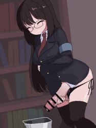 1futa 2d 2d_animation animated armband balls bar_censor big_penis black_hair black_jacket black_panties black_thighhighs blazer bookshelf bottomless breasts brown_eyes bucket censored clenched_teeth closed_eyes clothed clothed_masturbation clothing cum cum_in_container duke_shiwa ejaculation erection excessive_cum eyes_closed fat_ass fluids futa_only futanari futanari_masturbation glasses human indoors jacket knees_together_feet_apart large_breasts light-skinned_futanari light_skin long_hair long_sleeves lowres masturbation mostly_clothed necktie orgasm original panties penis pixel_animation pixel_art projectile_cum red_necktie school_uniform shiwa_kou shorter_than_10_seconds side-tie_panties side_tie_panties solo standing teeth testicles thighhighs trembling ugoira underwear_down vertical_video video