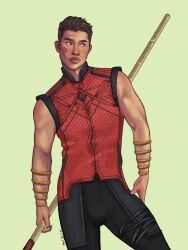 actor adaptabel bow_staff celebrity clothed east_asian east_asian_male in_character male male_only marvel marvel_cinematic_universe muscles muscular muscular_male shang-chi simu_liu