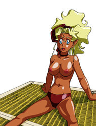 1girls blonde_hair blue_eyes breasts dark-skinned_female dark_skin female female_only long_hair mihoshi_kuramitsu ratofblades solo tagme tenchi_muyo!