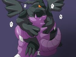 claws color interspecies male nidoking nude pokemon pokemon_(species) purple_skin puyopuyo_(artist) tagme tail zekrom