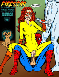 1girls 2boys angelica_jones breasts colored copyof cum cum_in_pussy cum_inside firestar_(marvel) firestar_(spider-man) handjob iceman karmagik marvel mmf_threesome red_hair sex spider-man spider-man_(series) spider-man_and_his_amazing_friends straight straight_hair threesome x-men