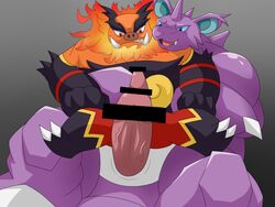 censored emboar nidoking pokemon pokemon_(species) puyopuyo_(artist) tagme