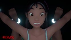 1girls 3d anal anal_object_insertion animated anus blender blender_eevee bondage clothes_pull disney female gaping_anus hibbitydip lilo_and_stitch nani_pelekai no_sound questionable_consent rape video