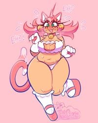 :3d barely_clothed bimbocore catgirl embarrassed mad_mew_mew mew_mew_(undertale) mew_mew_kissy_cutie thick thick_thighs thotcore undertale undertale_(series)