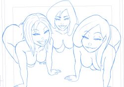 3girls ass athletic athletic_female banjabu big_ass big_breasts bonnie_rockwaller bottom_heavy breasts bust busty chest cleavage curvaceous curvy curvy_figure digital_drawing_(artwork) disney disney_channel eyebrows eyelashes female female_only fit fit_female hero heroine hips hourglass_figure huge_ass huge_breasts human kim_possible kimberly_ann_possible large_ass large_breasts legs light-skinned_female light_skin mature mature_female mischievous_smile monochrome multiple_girls nipples red_hair shego sketch slim slim_waist thick thick_hips thick_legs thick_thighs thighs top_heavy top_heavy_breasts upper_body villain villainess voluptuous voluptuous_female waist wide_hips