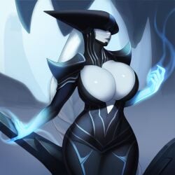 1girls background big_breasts blind clothed clothed_female clothing female female_only ice league_of_legends lissandra pale-skinned_female pale_skin popogori riot_games tagme thick_thighs