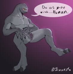 2_toes alien anthro artist_name blush dialogue feet female female_only female_sangheili flat_chested freckles genitals halo_(series) humanoid humanoid_genitalia jezzlen looking_away microsoft multicolored_body nude pecs pussy sangheili sangussy sex simple_background solo speech_bubble submissive toes two_tone_body video_games xbox_game_studios