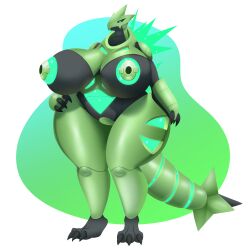 bellesbabes breasts female hand_on_hip huge_breasts iron_thorns nintendo paradox_pokemon pokémon_(species) pokemon robot thick_thighs video_games wide_hips