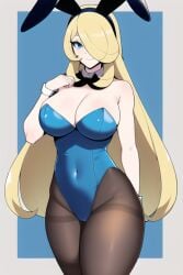 1girls adorable ai_generated alternate_breast_size asuna_(bunny)_(blue_archive)_(cosplay) big_breasts blonde_hair blue_archive blue_leotard bowtie breasts bunnysuit busty child_bearing_hips covered_navel curvaceous curvy cute cynthia_(pokemon) detached_collar female female_only fishnet_pantyhose fishnets hair_over_one_eye highleg highleg_leotard hourglass_figure large_breasts latex light-skinned_female long_hair looking_at_viewer nai_diffusion pantyhose playboy_bunny plump pokemon smile solo solo_female solo_focus stable_diffusion standing strapless strapless_leotard thighband_pantyhose twintails video_games voluptuous wide_hips