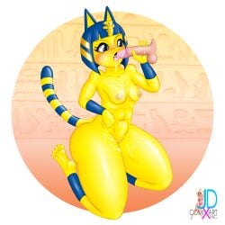 2022 animal_crossing ankha ankha_(animal_crossing) balls blowjob blowjob_gesture breasts catgirl cock_hungry cum cum_in_mouth cum_on_body cum_on_breasts cumshot ejaculation facial facial_cumshot feline furry furry_female handjob jdcxart neko nintendo nipples penis self_upload small_breasts smaller_female sperm sucking sucking_penis thick_thighs