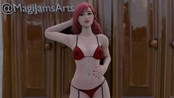 1girls 3d bra epic_games female female_only fortnite fortnite:_battle_royale light-skinned_female light_skin lingerie looking_aside magijams marvel marvel_comics mary_jane_watson mary_jane_watson_(fortnite) pose posing red_hair solo solo_female spider-man_(series) straight_hair