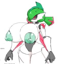 2d female female_focus female_only green_hair green_nipples huge_breasts iron_valiant nintendo nipples nude paradox_pokemon pink_eyes pokémon_(species) pokemon puffy_nipples robot robot_girl robot_humanoid subjectdie_(artist) thick thick_thighs white_background