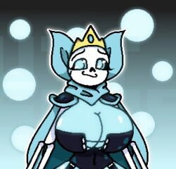 big_breasts blue_eyes breasts crown ectobody female_only female_sans rule_63 sans sans_au solo solo_female storyshift undertale_au uttsans_(artist)