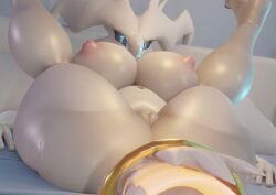 3d 3d_(artwork) anthro dragon female female_dragon female_focus female_only female_pokemon large_breasts legendary_pokemon nintendo pokémon_(species) pokemon reshiram shiny_reshiram thick xlkev