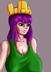 1girls animated archer_queen_(clash_of_clans) big_breasts blush blushing bouncing_breasts breasts breasts_bigger_than_head clash_(series) clash_of_clans clash_royale cleavage crown female female_only huge_breasts lowres meme muertefake music sad_cat_dance sound video