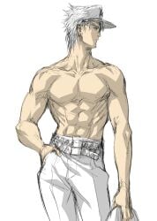 jojo's_bizarre_adventure jotaro_kujo kurenai_karasu male_only pose provocative shirtless_(male) stardust_crusaders younger_male