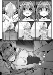 1boy 1girls age_difference amagi_brilliant_park arm_pull big_breasts breasts_out clothed_sex comic defloration embarrassed fat_man glasses h2o_(ddks2923) human large_breasts larger_male mature_male missionary_position nipples older_male older_man_and_teenage_girl older_penetrating_younger on_back on_bed penis ponytail prostitution pussy rape school_swimsuit sento_isuzu sex size_difference smaller_female spread_legs teenage_girl thrusting ugly_bastard ugly_man vaginal_penetration younger_female