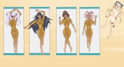 5girls alternate_skin_color anoneysnufftan asuka_(senran_kagura) beach black_hair blonde_hair blush blushing_profusely breasts brown_hair clenched_teeth corpse crying dark-skinned_female dark_skin dead death defeated defeated_heroine edasbild embarrassed embarrassed_nude_female execution eyepatch female female_only hairbow hawaiian_tropic hibari_(senran_kagura) humiliation ikaruga_(senran_kagura) katsuragi_(senran_kagura) killer_lotion laughing lineup long_hair lotion lotion_bottle murder nipples nude oil oiled on_back penalty_game pink_hair pussy sand senran_kagura snuff summer sunbathing sunscreen tan tanned towel twintails white_hair yagyuu_(senran_kagura)