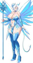 blue_armor blue_lipstick blue_thigh_socks blue_wings cleavage demon demon_girl demon_horns demon_tail demon_wings devil-v enormous_breasts female female_only game_cg high_heels holding_object holding_staff ice ice_horns ice_wings looking_at_viewer official_art painted_fingernails pubic_tattoo revealing_clothes shiny_skin short_hair staff succubus succubus_covenant succubus_horns succubus_tail succubus_tattoo succubus_wings white_hair winter_flower_(succubus_covenant) yellow_eyes