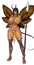 almost_naked almost_nude autumn_flower_(succubus_covenant) belly_piercing black_hair brown_skin butterfly_wings demon demon_girl demon_horns demon_tail demon_wings devil-v enormous_breasts erotic_costume game_cg holding_object lipstick looking_at_viewer nipples_visible_through_clothing official_art open_mouth painted_fingernails pubic_tattoo pussy_visible_through_clothes red_eyes seductive seductive_eyes seductive_look seductive_mouth seductive_smile shiny_skin smiling spear succubus succubus_covenant succubus_horns succubus_tail succubus_tattoo succubus_wings tail teeth_showing translucent_clothing voluptuous voluptuous_female wings