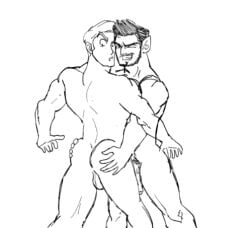 2boys ass beard big_ass big_penis bubble_ass bubble_butt duo flaccid flaccid_penis grabbing grabbing_ass grin imminent_sex lesbiansergeant looking_back male male/male male_only nervous penis pointy_ears sketch smiling tenoch_huerta