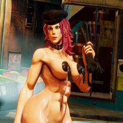 3d alternate_costume animated animated ass big_ass big_breasts blue_eyes breasts bubble_butt busty capcom collar female female_focus female_only final_fight fishnet fishnet_stockings fishnets hat hourglass_figure long_hair muscle muscle_tone muscles muscular muscular_female navel pasties pink_hair poison_(final_fight) ponytail pussy repinscourge shaved_pussy stockings street_fighter street_fighter_v sweat tagme toned toned_female vagina wide_hips