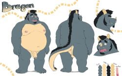 2022 anthro ass balls belly big_belly dragon facial_piercing genital_piercing genitals hi_res humanoid_hands male model_sheet moobs nipples nose_piercing nose_ring overweight overweight_male penis penis_piercing piercing prince_albert_piercing ring_piercing sato_afroleone solo