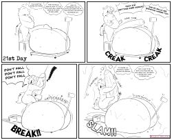 absurd_res anthro balls big_balls comic english_text genitals hi_res huge_balls hyena hyper hyper_balls hyper_genitalia jeffrey_taggart male mammal page_21 page_number solo thewilldpink