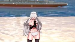 1girls 3d animated armwear azur_lane beach big_breasts dancing enterprisemmd female high_heels hourglass_figure huge_breasts long_hair maid_apron maid_headdress mmd mp4 music naked nude six_pack skimpy skimpy_bikini sound thick_thighs thighhighs torpedo_breasts video warship white_hair