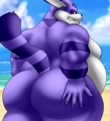 anthro ass belly big_belly big_butt big_ears big_the_cat camp14 chubby_anthro chubby_male domestic_cat felid feline felis fluffy fluffy_tail hand_on_butt hi_res looking_at_viewer male mammal nipples sega smile smirk solo sonic_(series) sonic_the_hedgehog_(series)