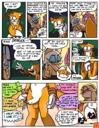 2_tails afrosoricid amy_rose anthro balls bat blue_eyeshadow blush breasts canid canine cleavage clothed clothing comic covering covering_crotch cream_the_rabbit dialogue english_text eulipotyphlan eyeshadow female fox fur genitals group hedgehog hi_res idw_comics idw_publishing lagomorph lemur leporid makeup male male/female mammal mobian_(species) multi_tail navel page_31 penis primate rabbit rouge_the_bat sega sonic_(series) sonic_the_hedgehog_(comics) sonic_the_hedgehog_(idw) sonic_the_hedgehog_(series) strepsirrhine surge_the_tenrec tails tangle_the_lemur tenrec text theenfman yellow_body yellow_fur