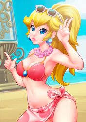princess peach from mario (series) by kiraelart