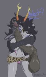 1boy 1girls bimbo bimbo_body dark-skinned_male homestuck putricia vriska_serket