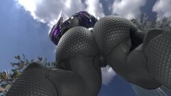 1girls 3d ass_focus big_ass dat_ass female female_sangheili halo halo_(series) kasdaq looking_at_viewer looking_back looking_down sangheili thick_ass_monster thick_thighs