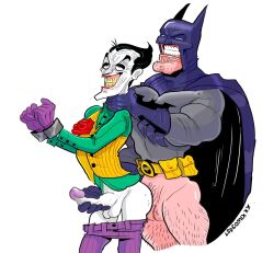 anal batman batman_(series) comic daltrinador dc dc_comics gay gay_anal gay_sex joker male/male male_focus male_on_male male_only male_penetrating male_penetrating_male rolling_eyes smiling yaoi