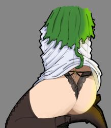 1girls ass female human ibara_shiozaki lifting_dress lingerie my_hero_academia obsoletefix shiozaki_ibara solo thigh_boots