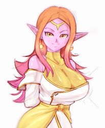 big_breasts chronoa clothed_female dragon_ball dragon_ball_heroes dragon_ball_super earrings female goddess long_hair long_hair_female pink_hair pink_skin pointy_ears potara_earrings super_dragon_ball_heroes supreme_kai supreme_kai_of_time time_power_unleashed_form_(dragon_ball) yellow_eyes